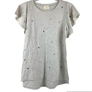 Anthropologie T.la Wayfaring Polka Dot Tee Top Blouse